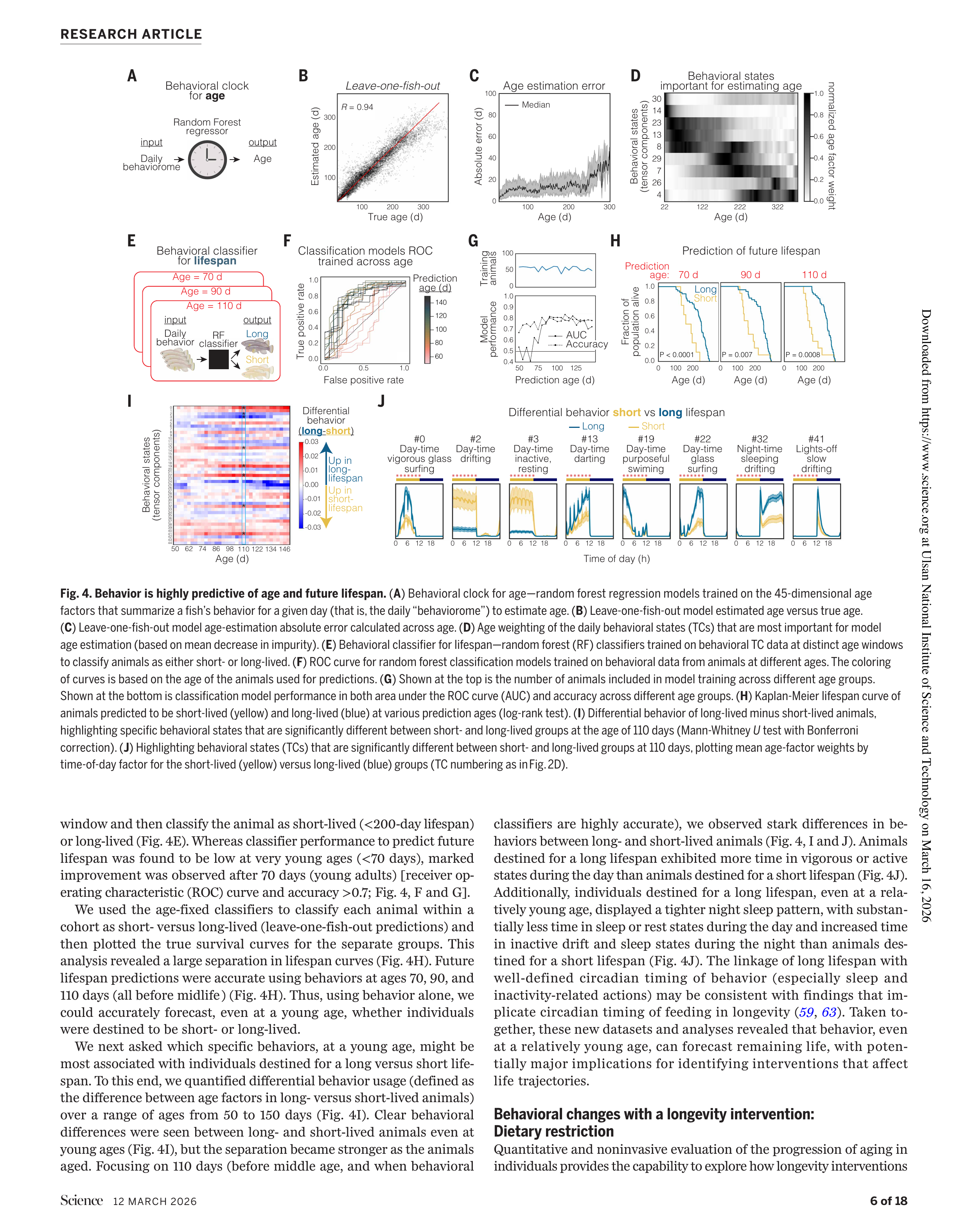 행동 시계와 수명 예측